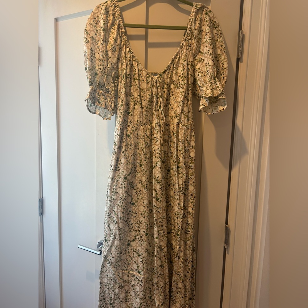 Hill House Gold Embellished Flutter Sleeve Sundress